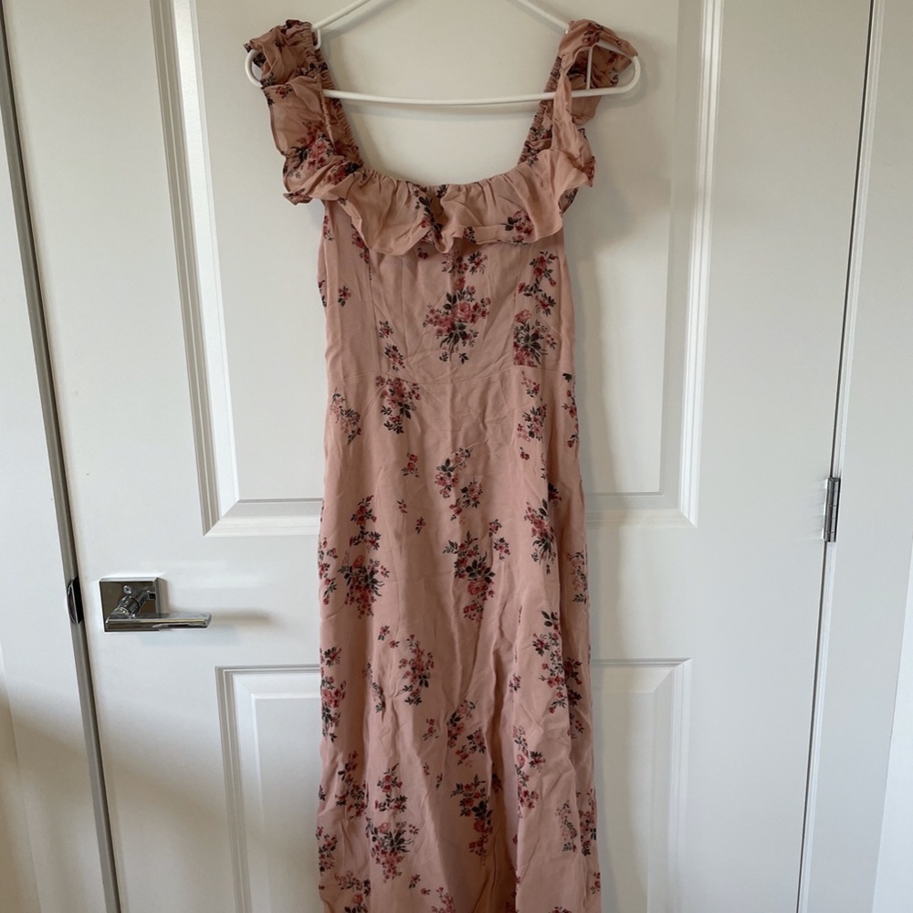 Reformation Women's Midi Pink Floral Print Collette Dress, Size 4 - Picture 6 of 6